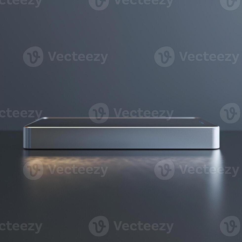 A silver box with a light on top photo