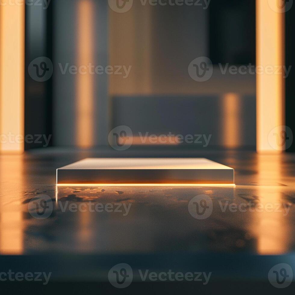 A white square with a light shining on it photo