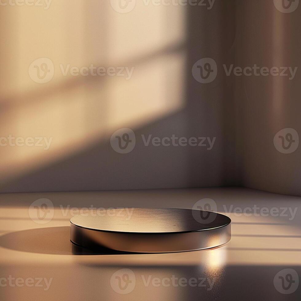 A round object sitting on a table in front of a window photo