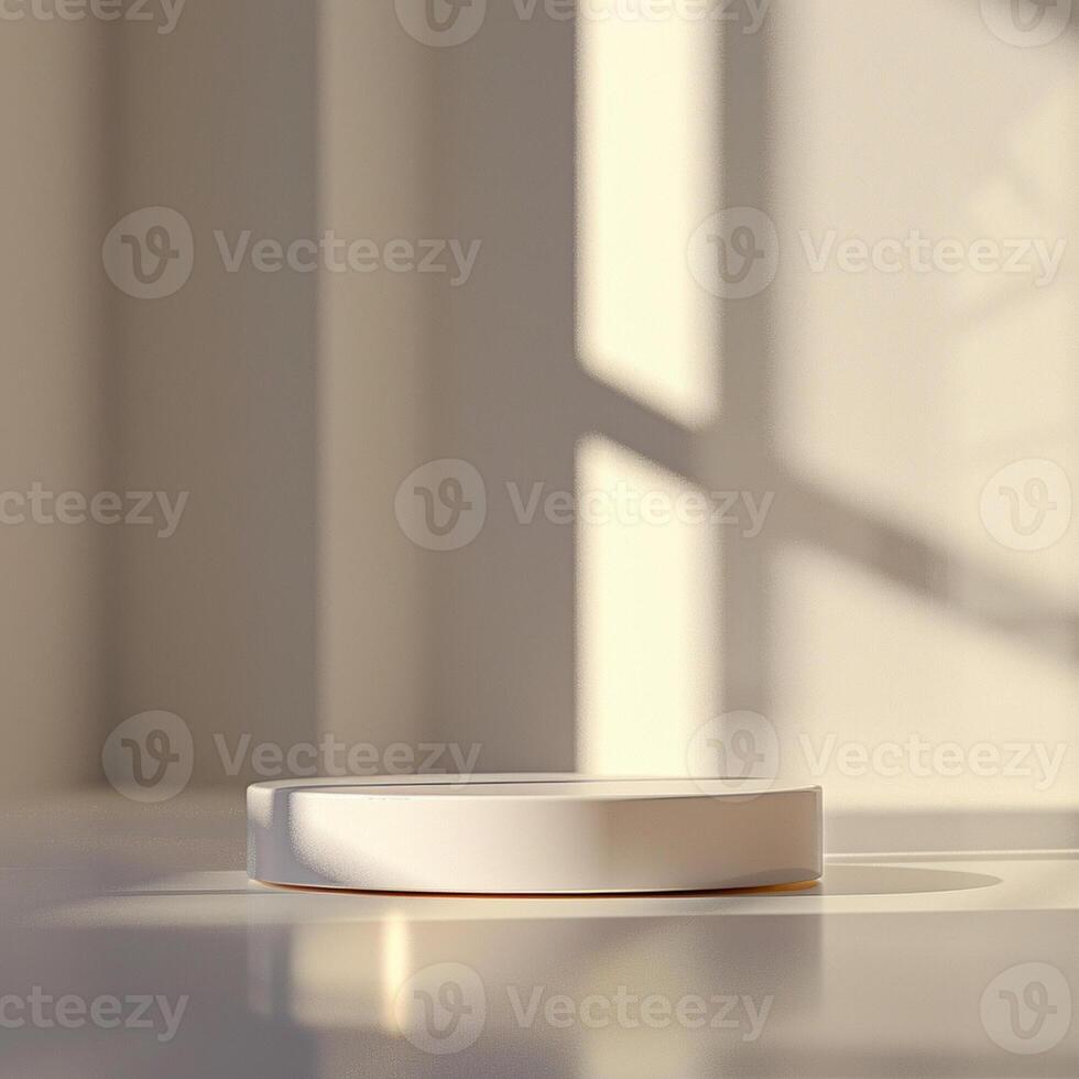 A white circular object sitting on a table photo
