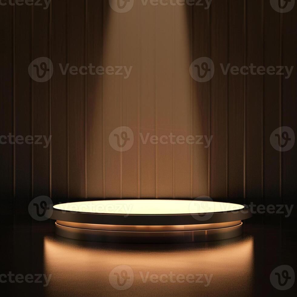 An empty podium with a spotlight shining on it photo