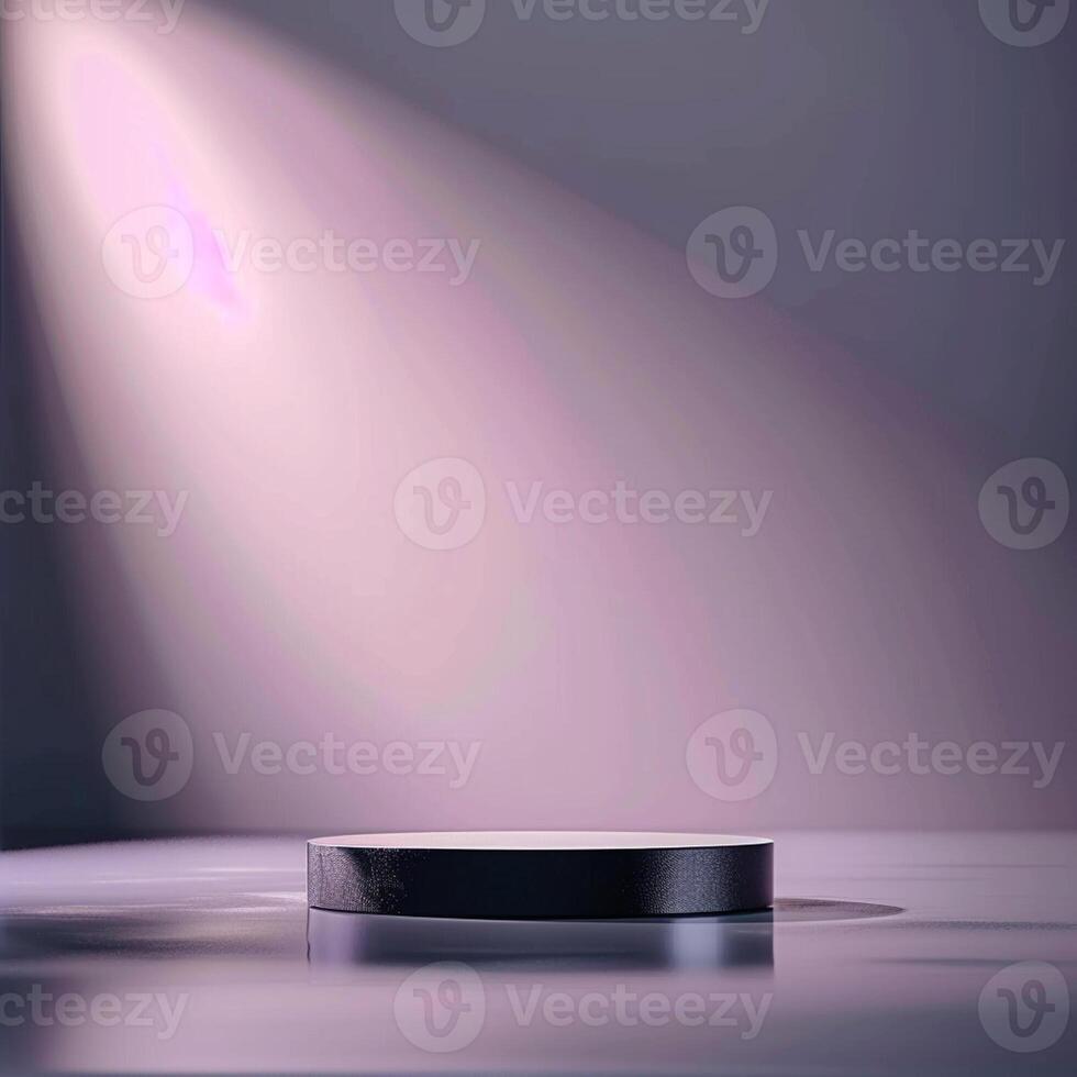 An empty podium with a spotlight shining on it photo
