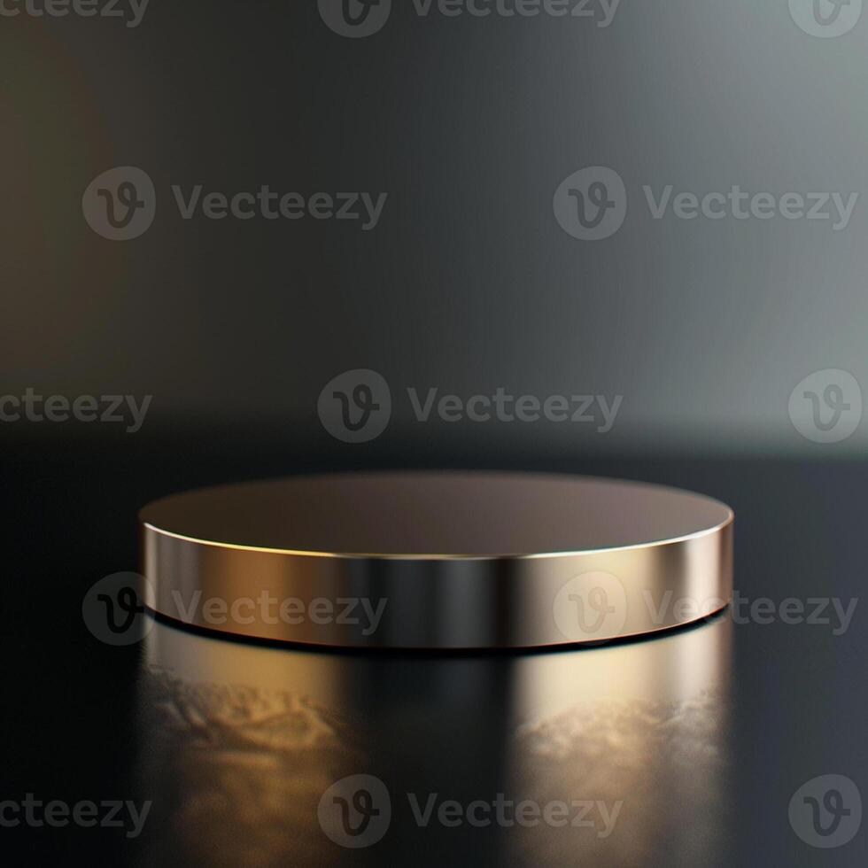 A round object on a table with a black background photo
