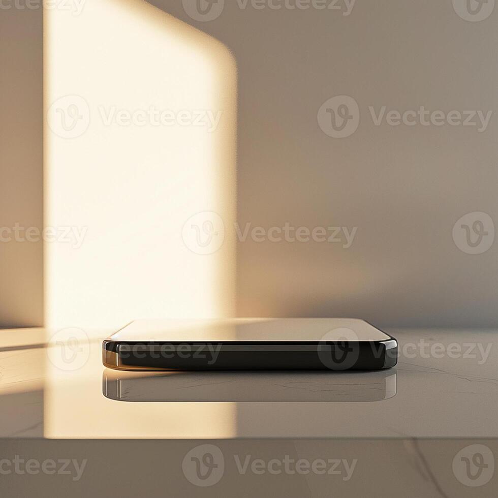 A white and black device on a table photo