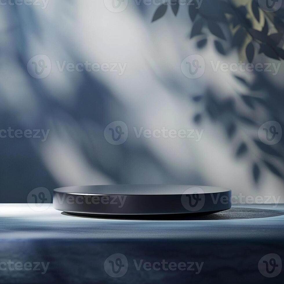A black object on a table with a tree in the background photo