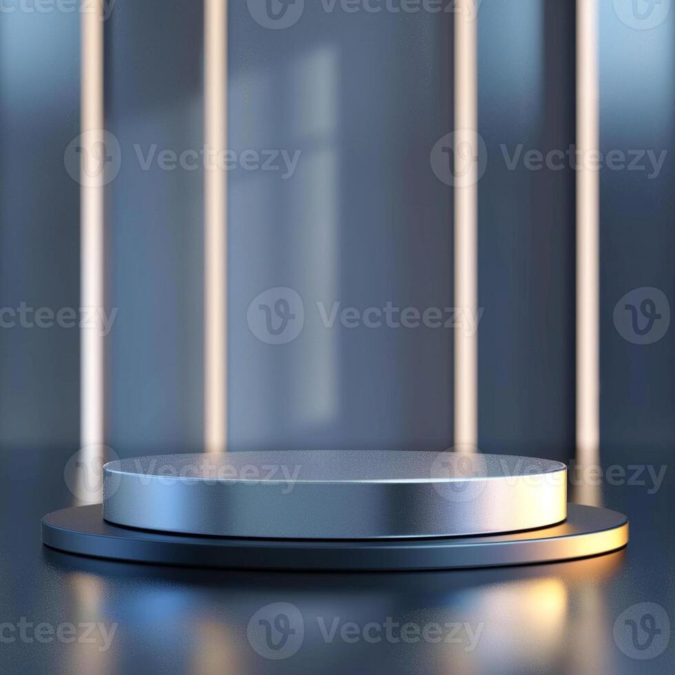 An empty podium on a dark background photo