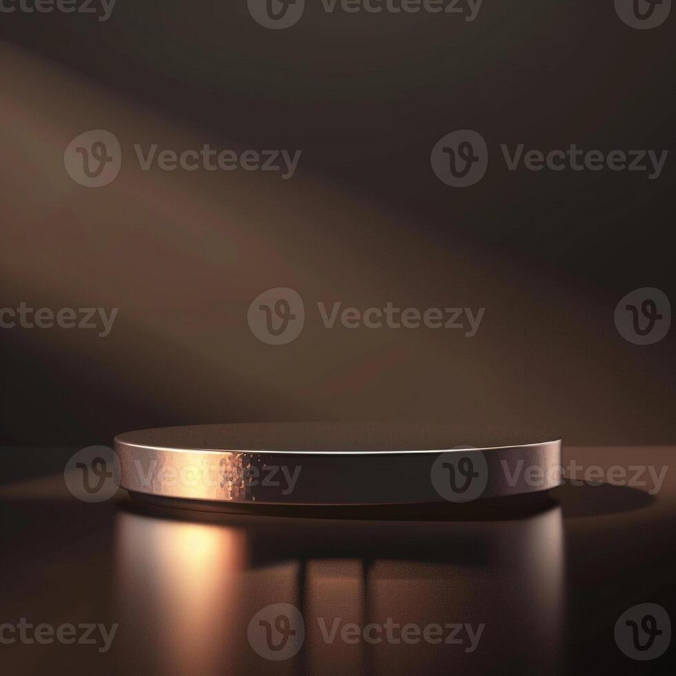 A round table with a light shining on it photo