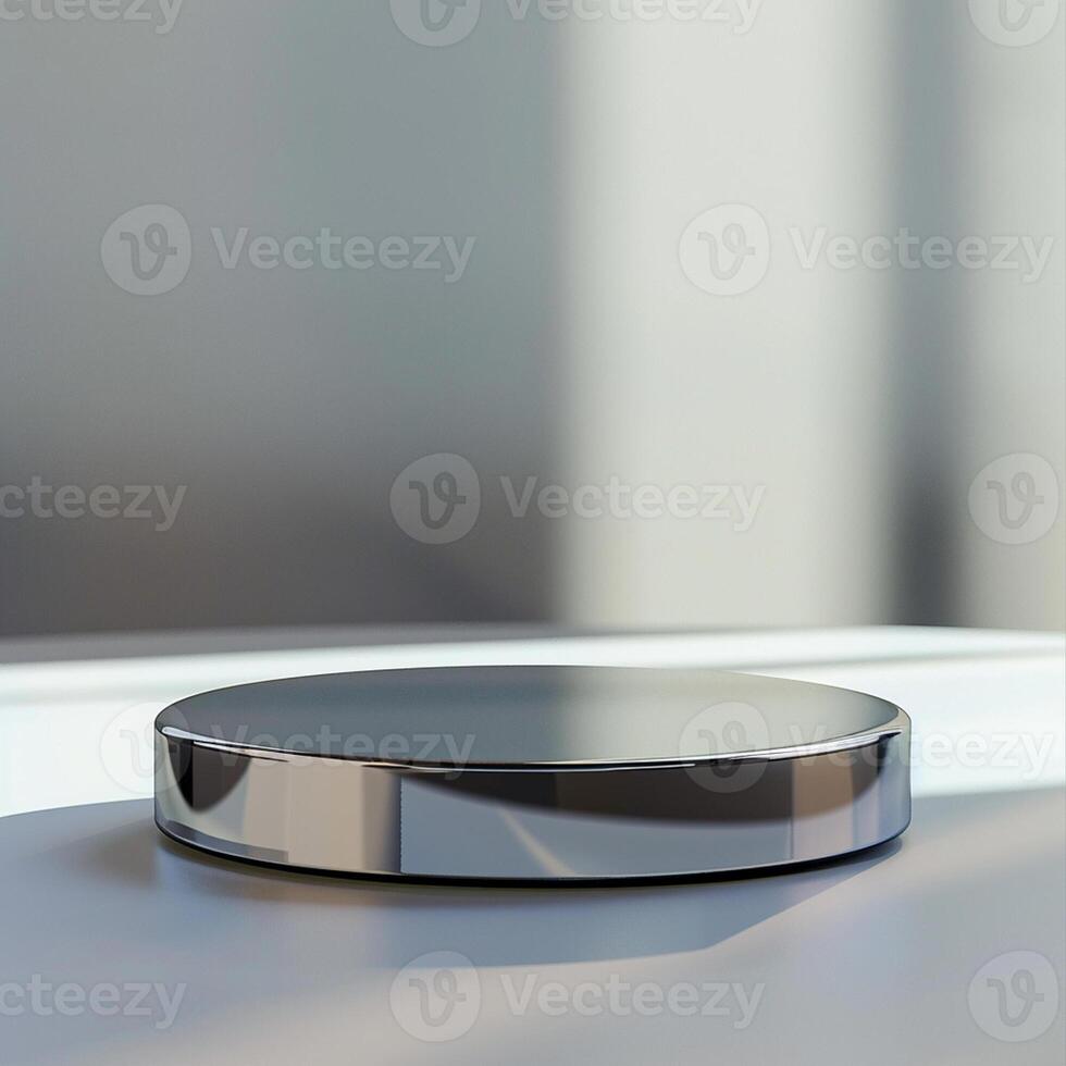 A round object on a table with a white background photo