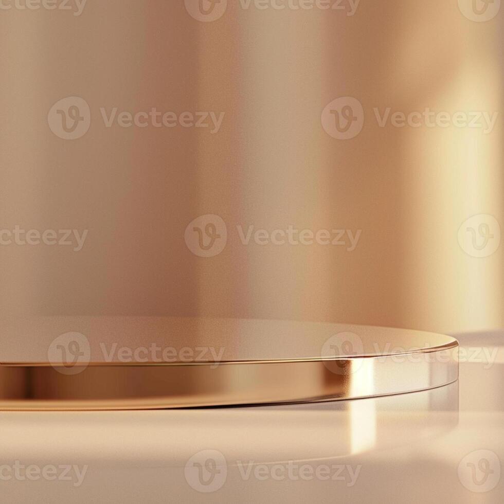 A golden table with a mirror on it photo