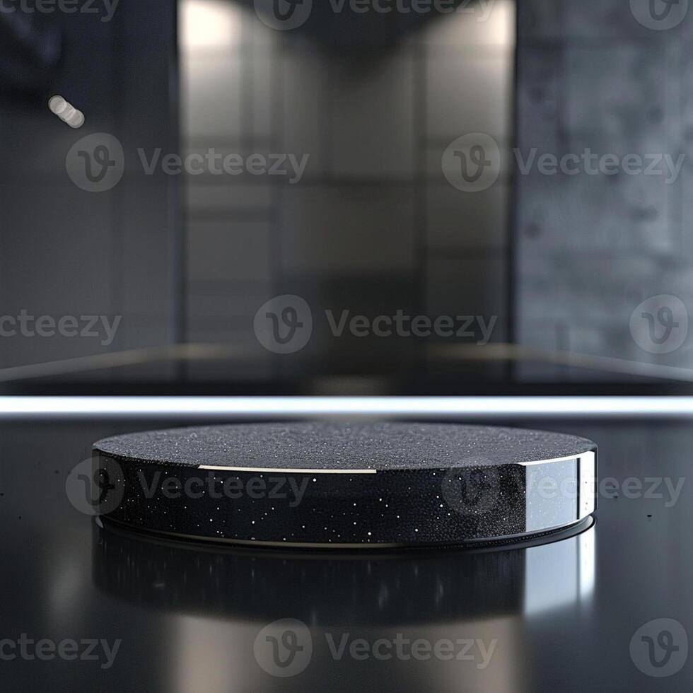 A black and white object on a table photo