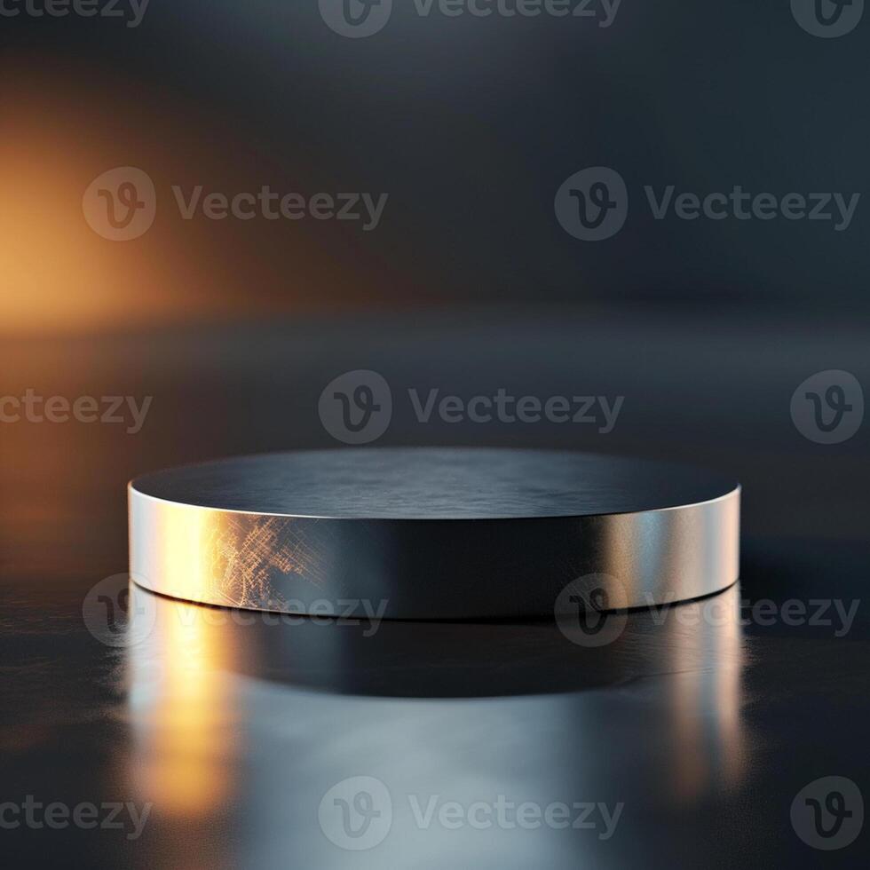 A round metal object on a table photo