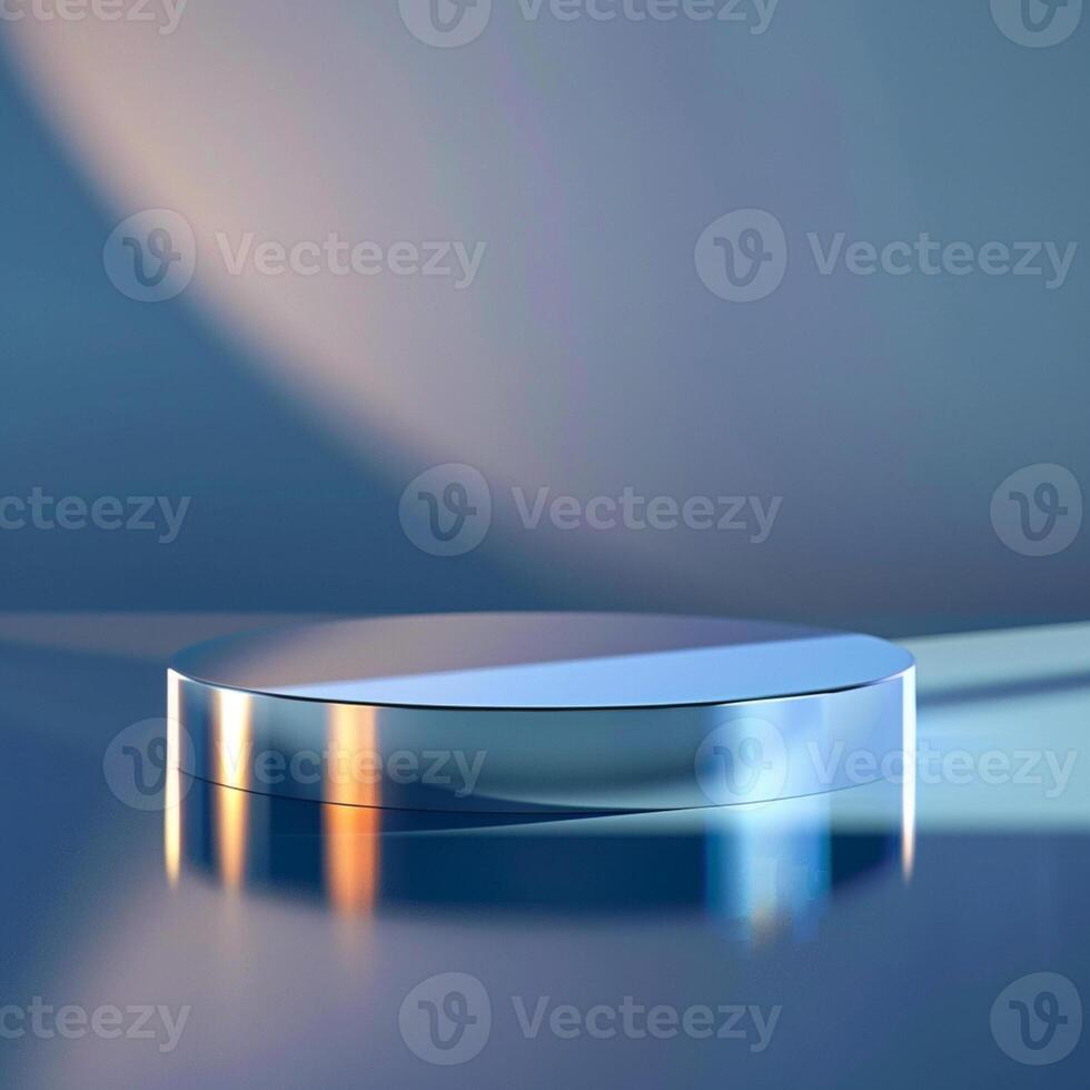 A round table with a light shining on it photo