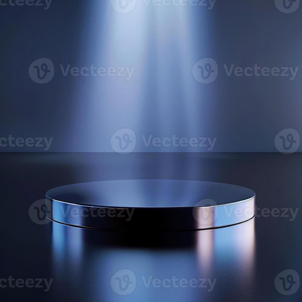 An empty podium with a spotlight shining on it photo
