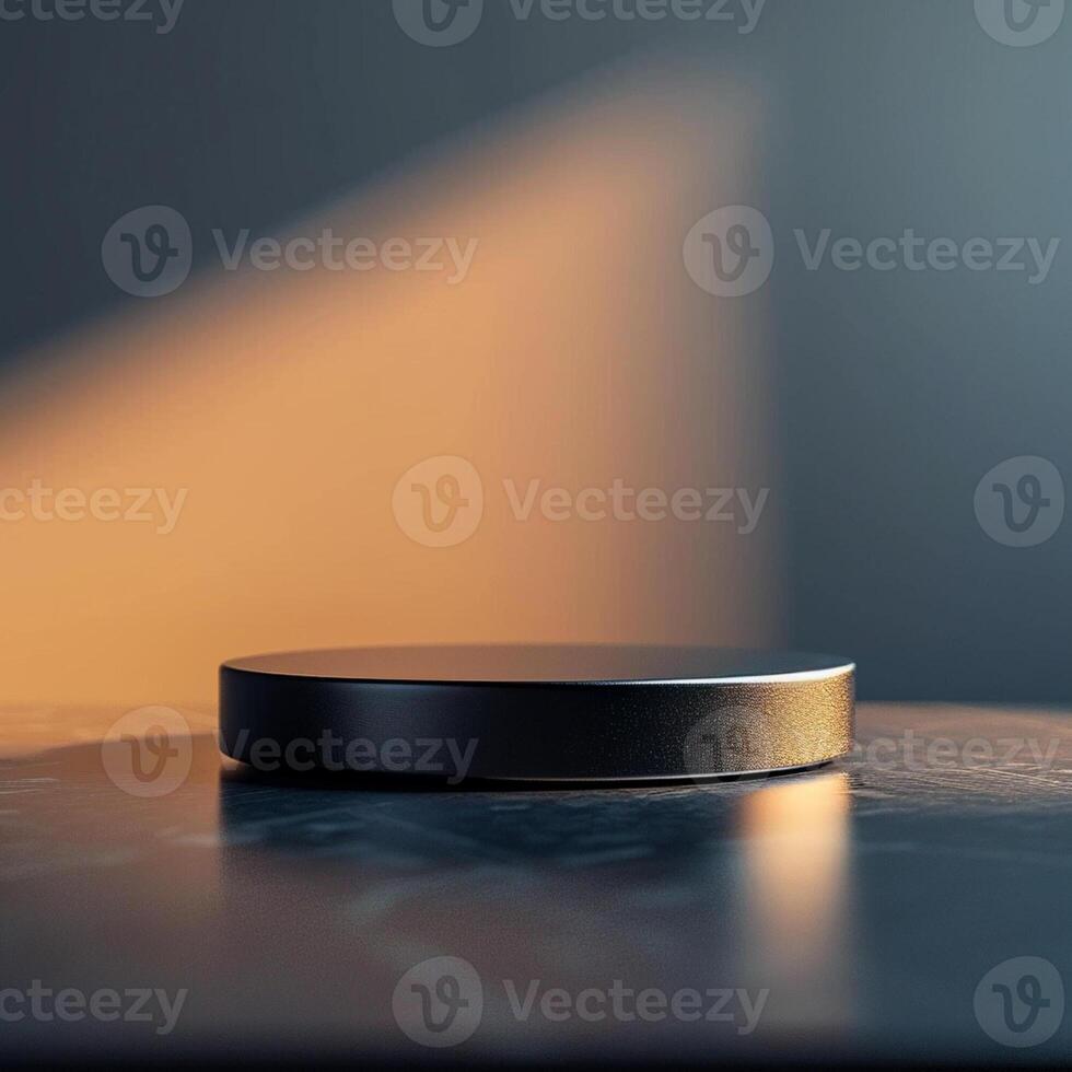 A black object sitting on top of a table photo