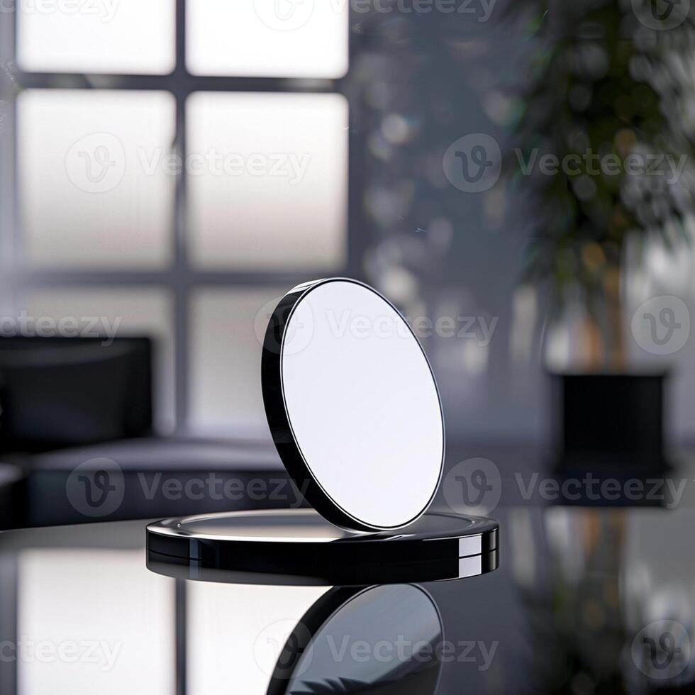 A mirror on a table photo