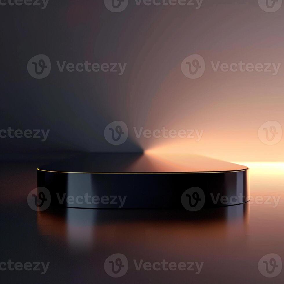 A black and gold object on a table photo