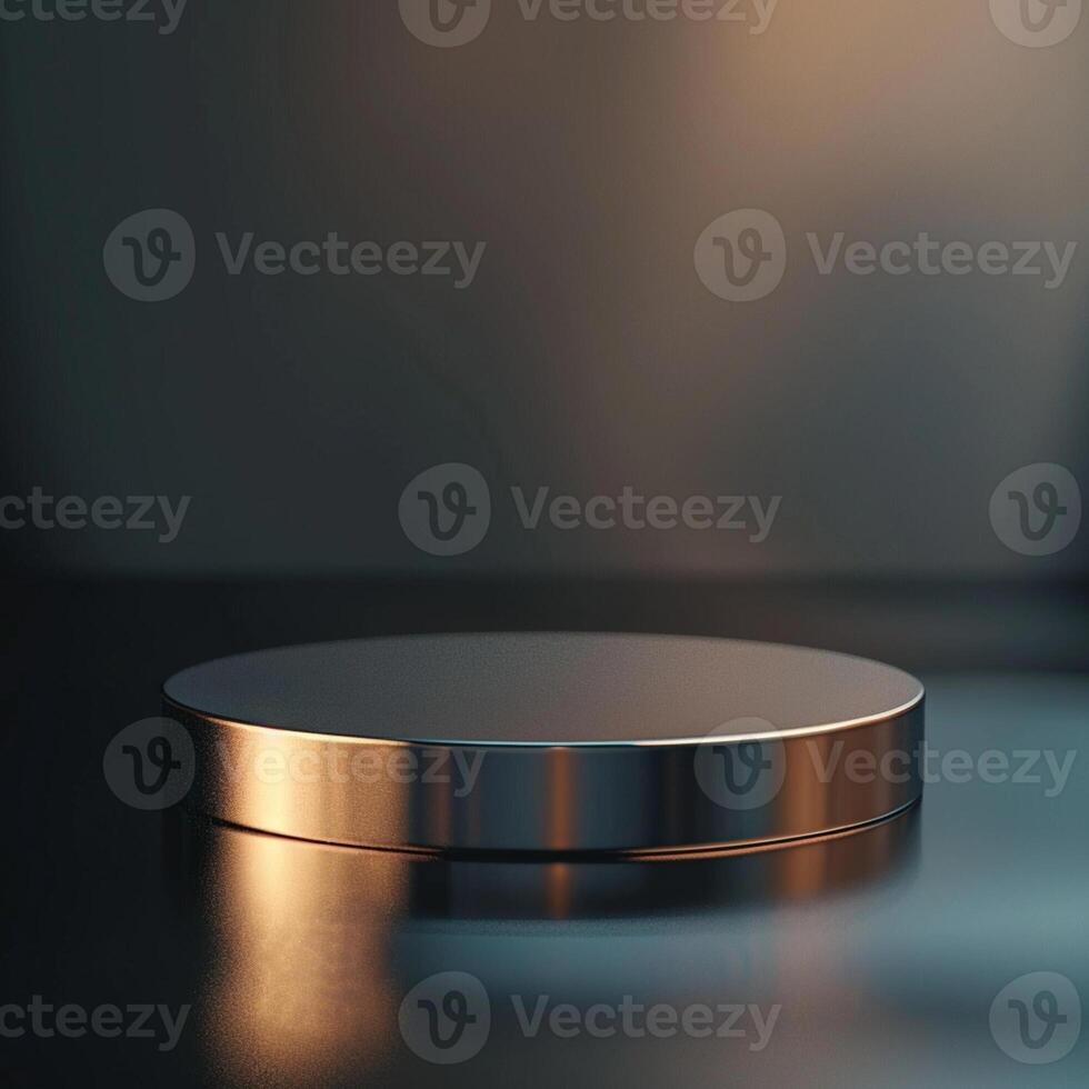 A round metal object on a table photo