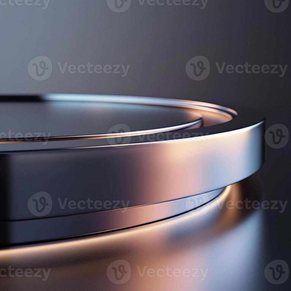 A circular metal object on a table photo
