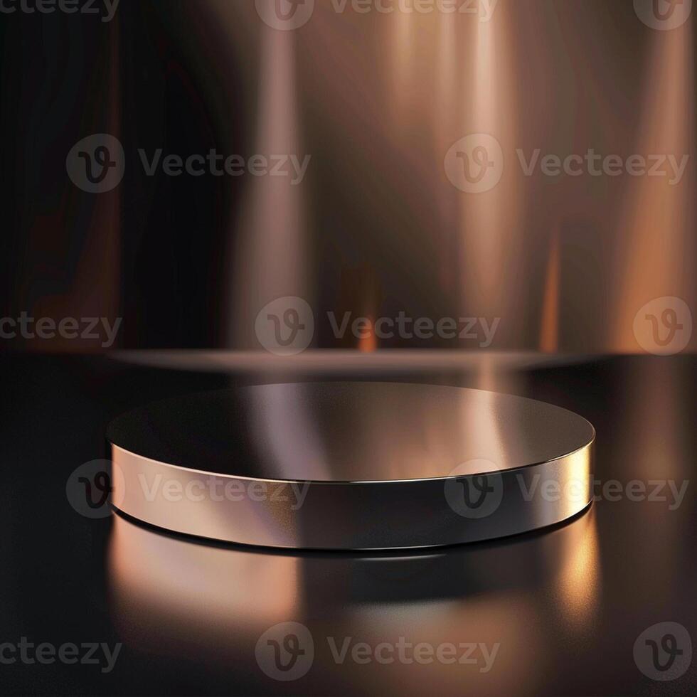An empty round table with a spotlight on it photo