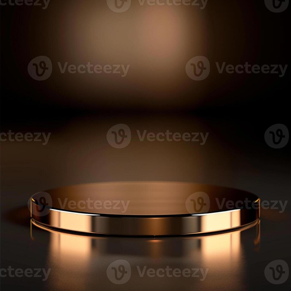 3d render of a round podium on a black background photo
