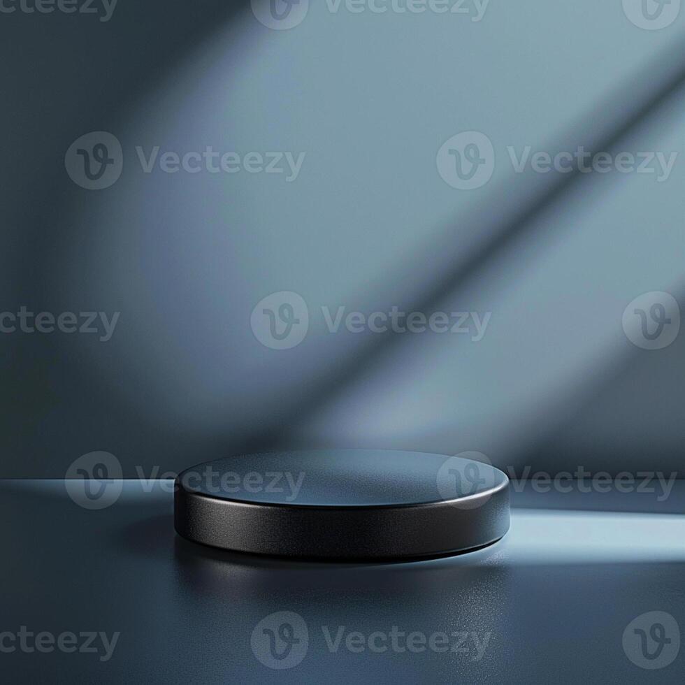 A black round object on a table photo