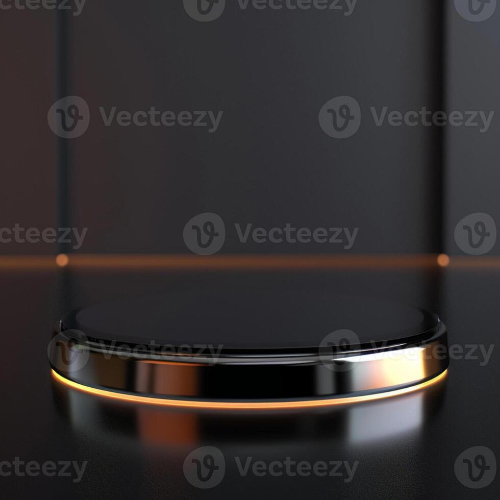 A black and gold object on a table photo