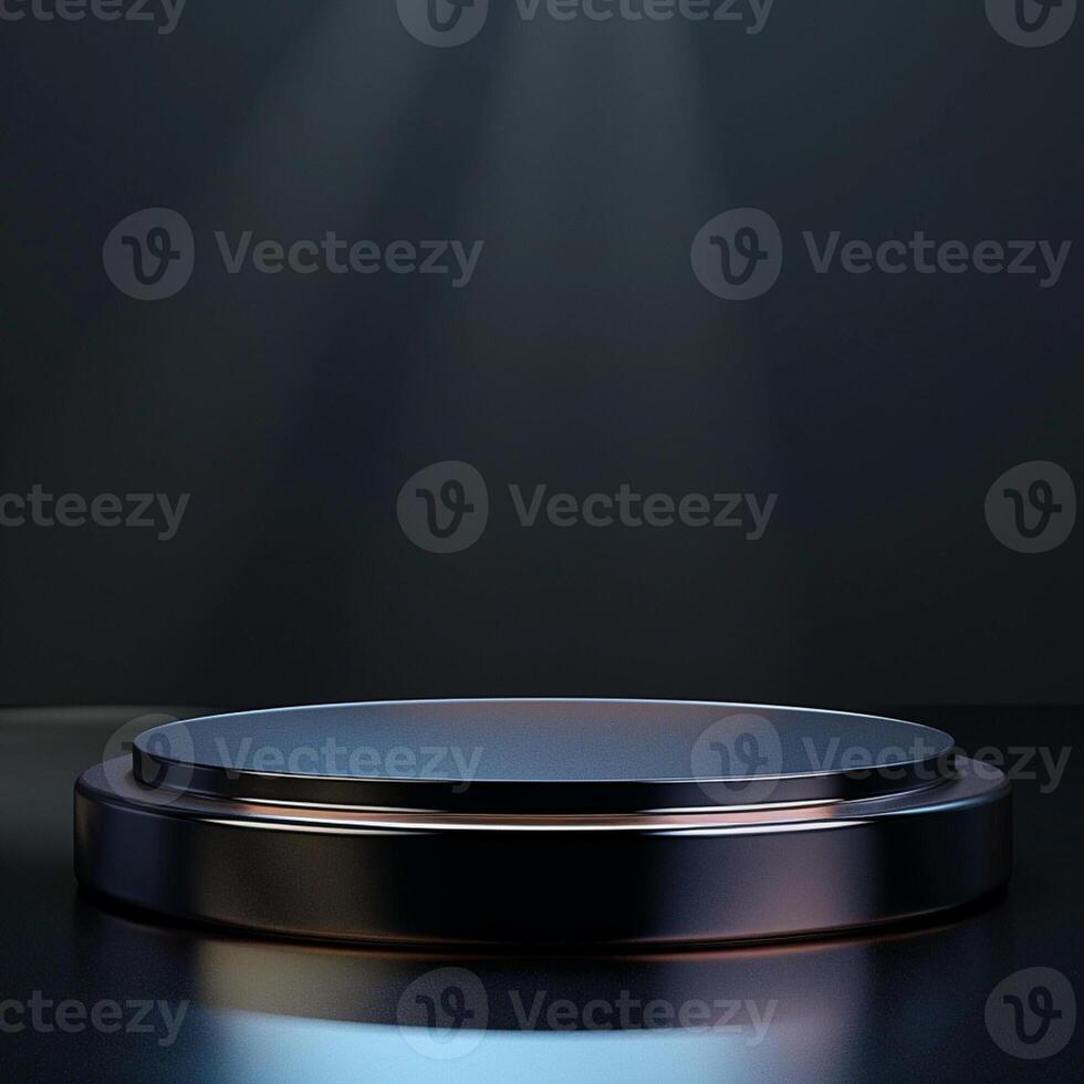 An empty podium on a dark background photo