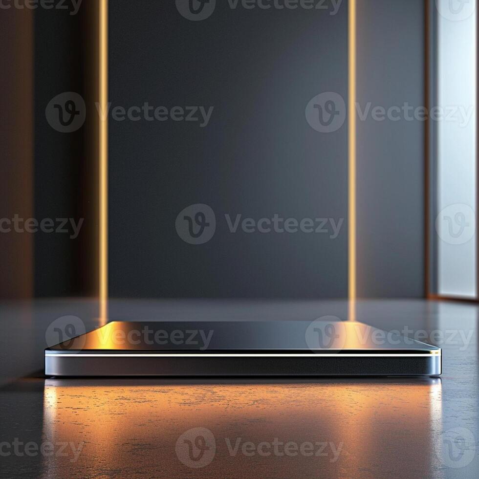 An empty electronic device on a table in a room photo