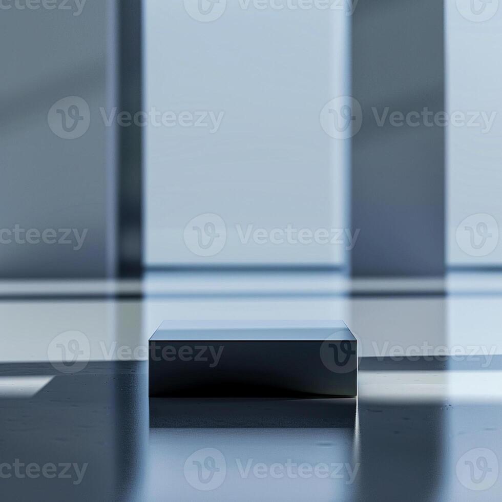 An empty box sitting on a floor in front of a window photo