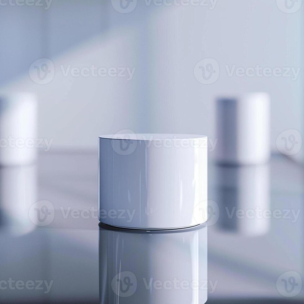 A white object sitting on a table with a white background photo