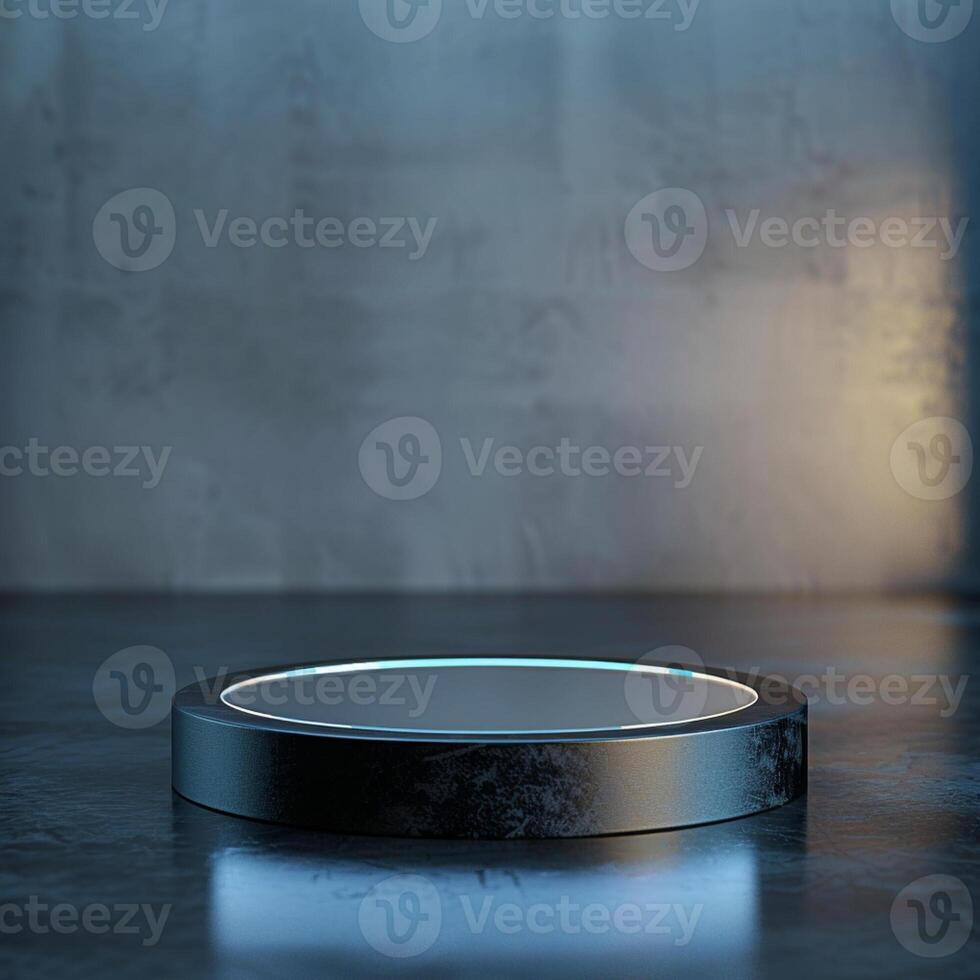 A black round object on a table photo