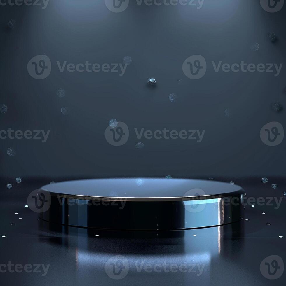 An empty podium with lights on it photo