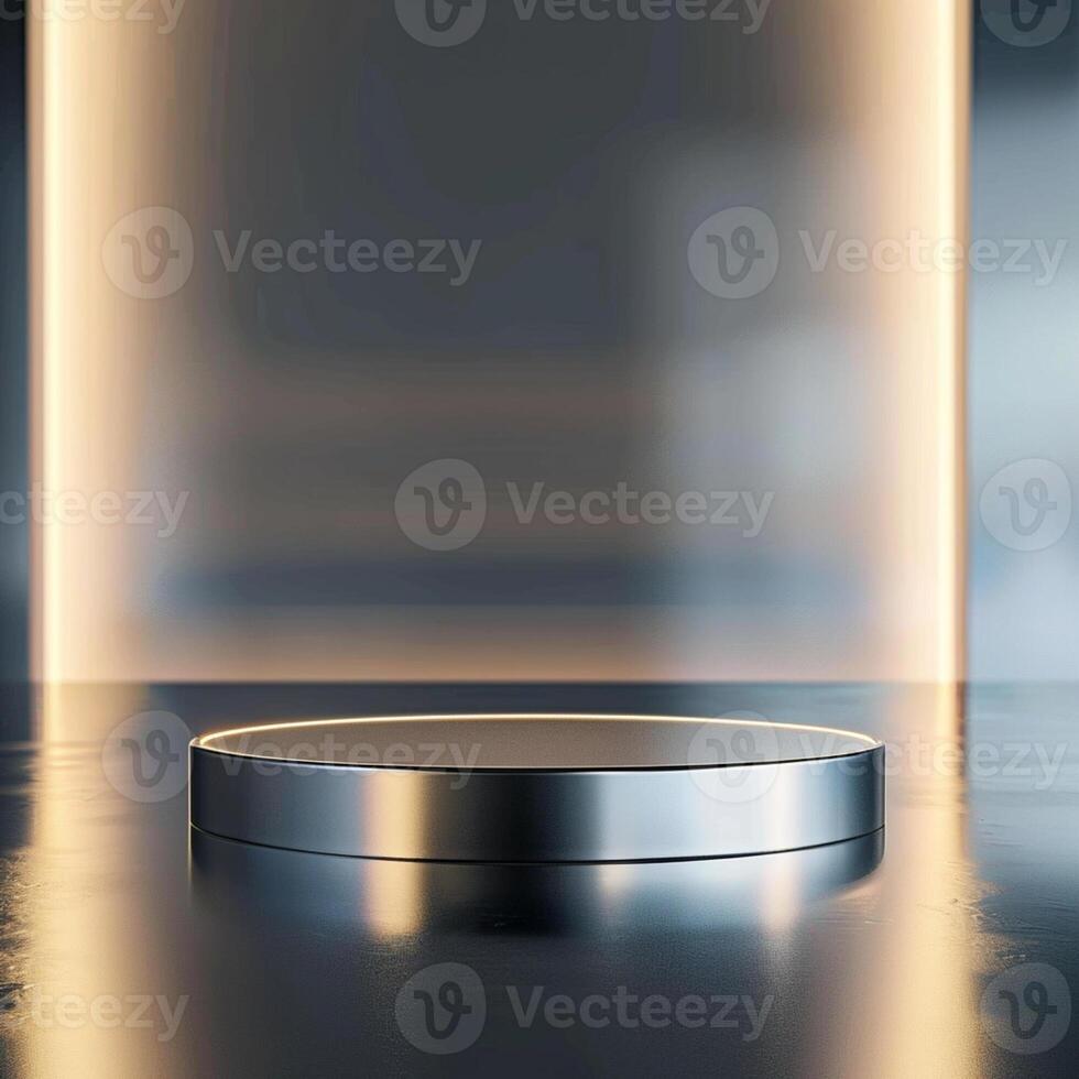 A round table with a light shining on it photo
