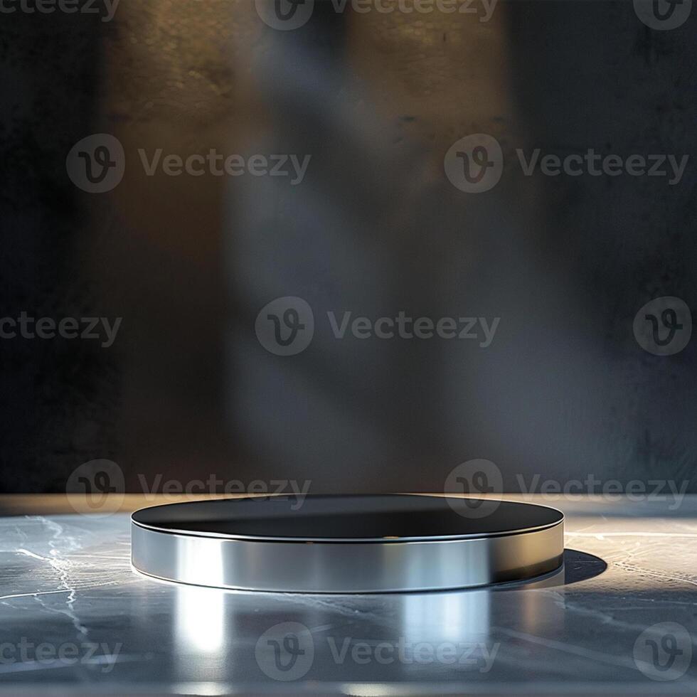 A round table with a light shining on it photo