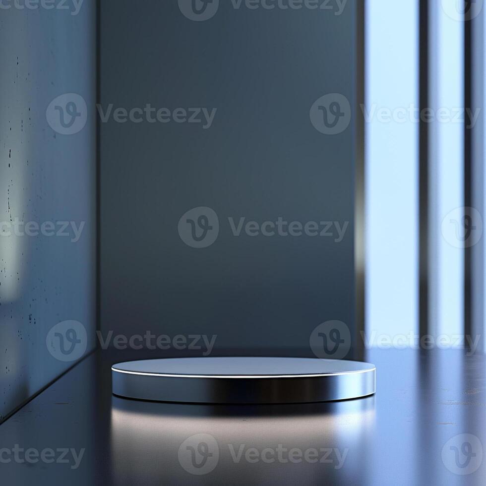 A silver object sitting on a table in front of a window photo