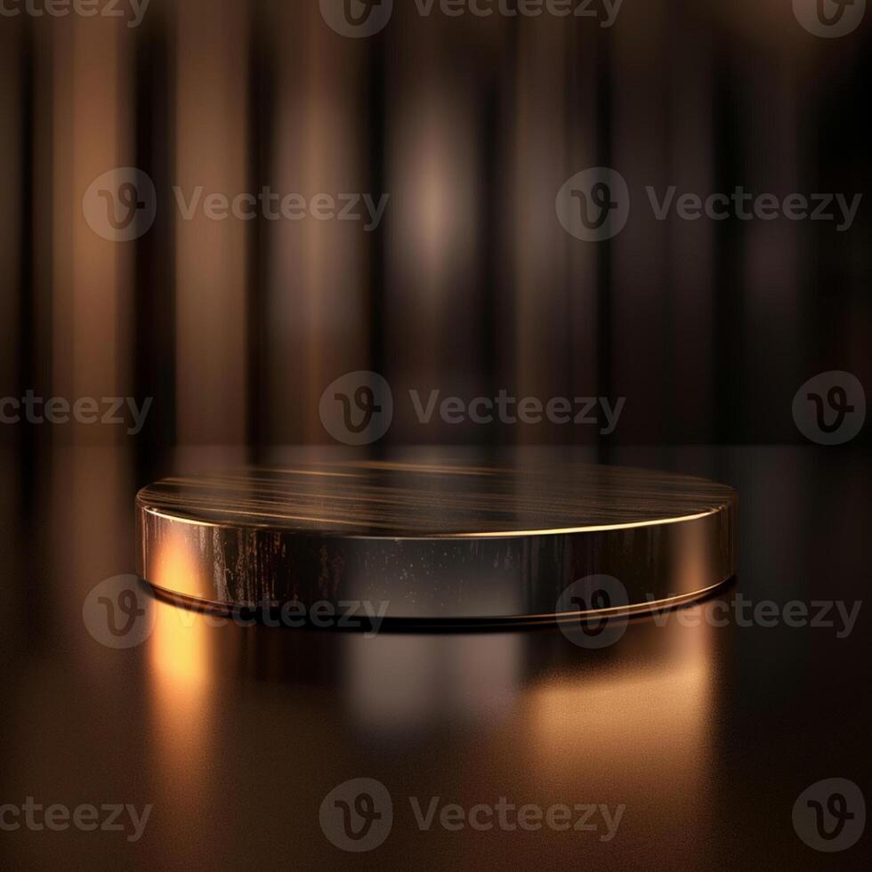A round table with a black background photo