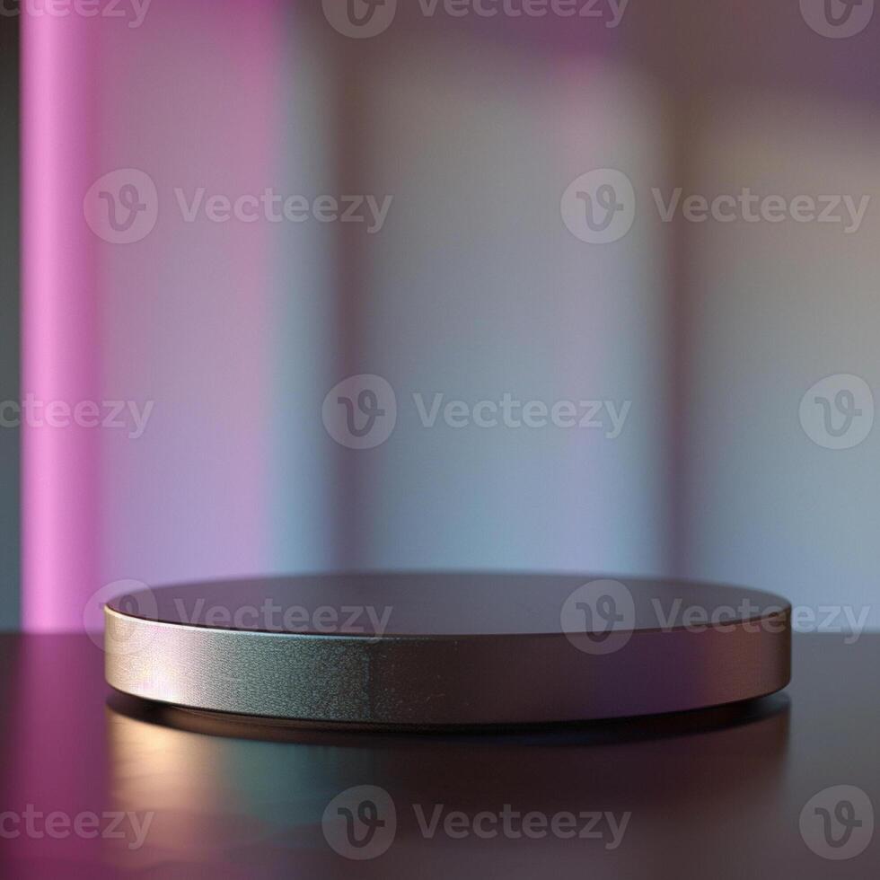 A round table with a light on it photo