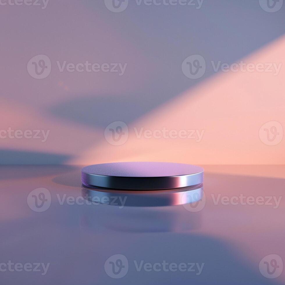 A round object on a table with a light shining on it photo