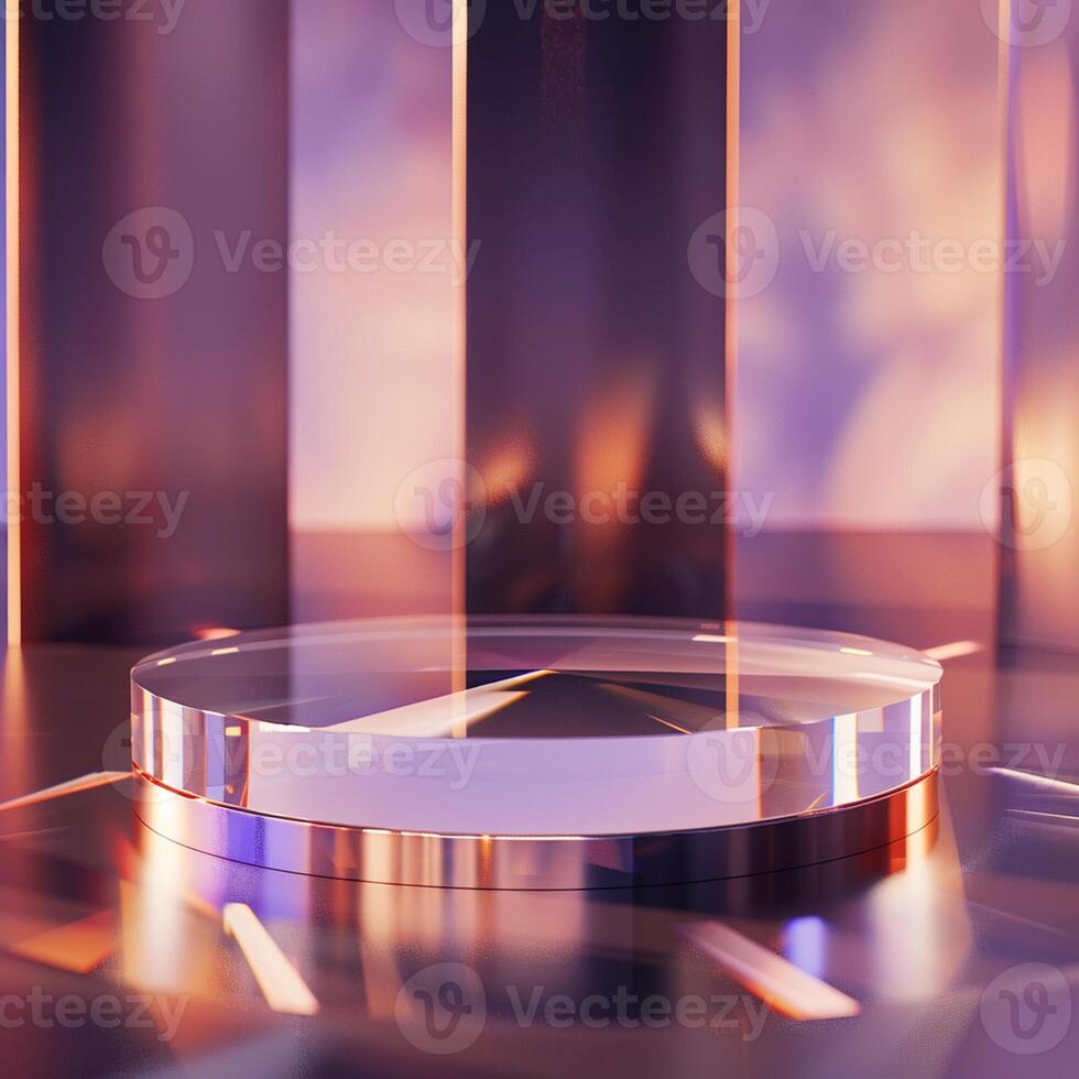 A glass table with a mirror on top photo