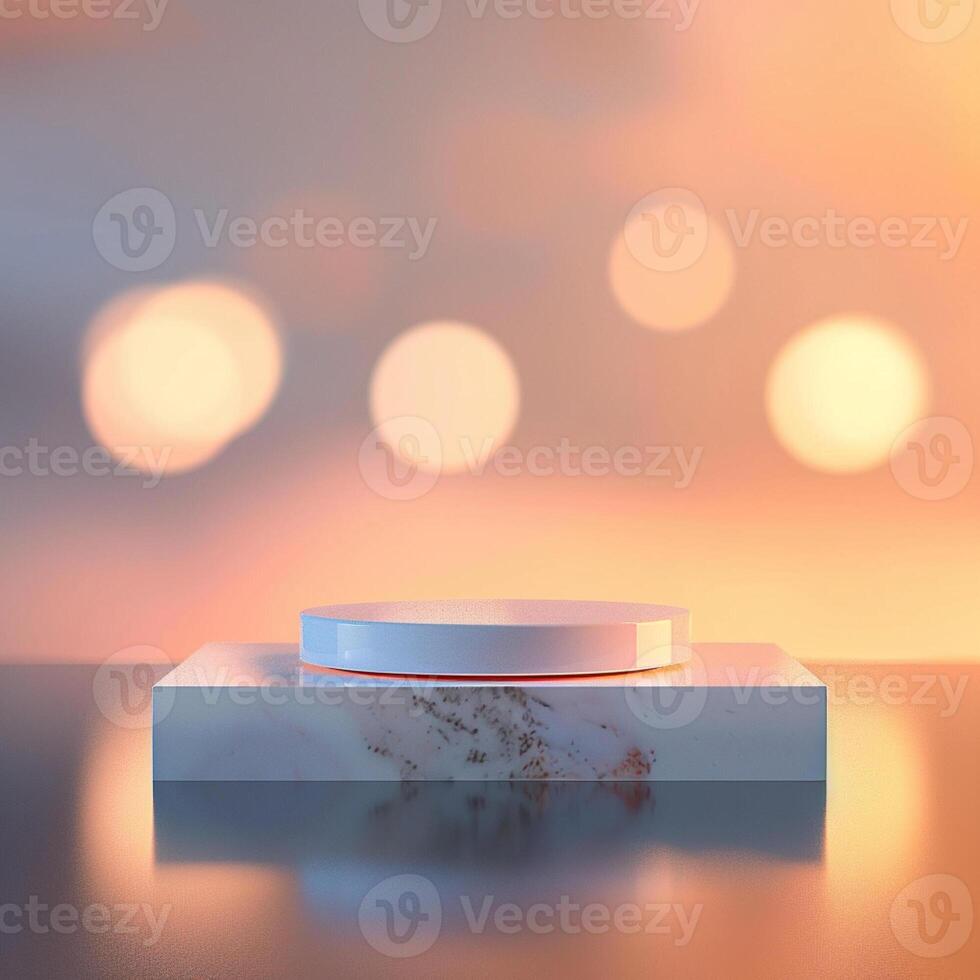 A white object on a marble surface with a blurred background photo