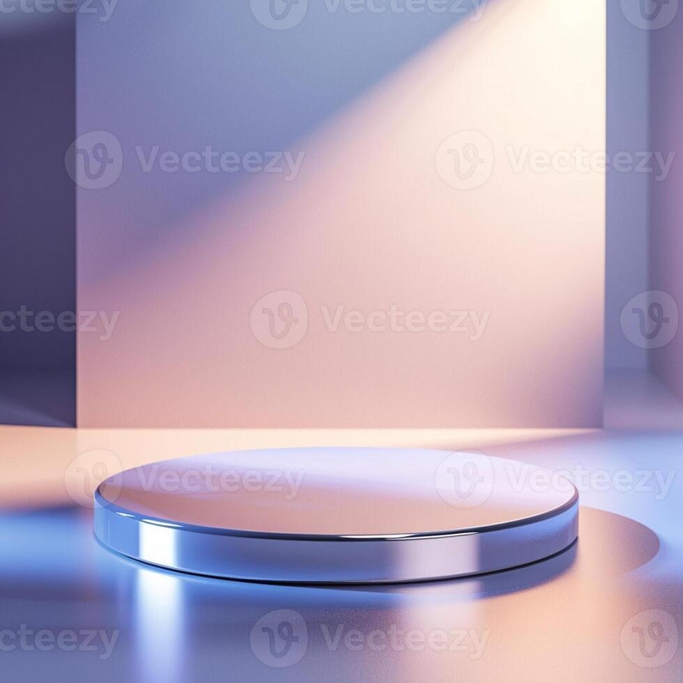 A round podium with a spotlight on it photo