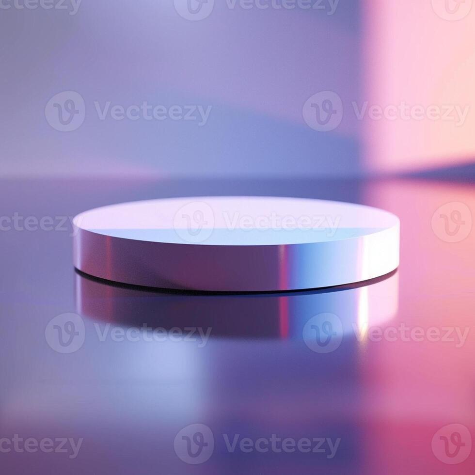 A white round object on a table with a bright background photo