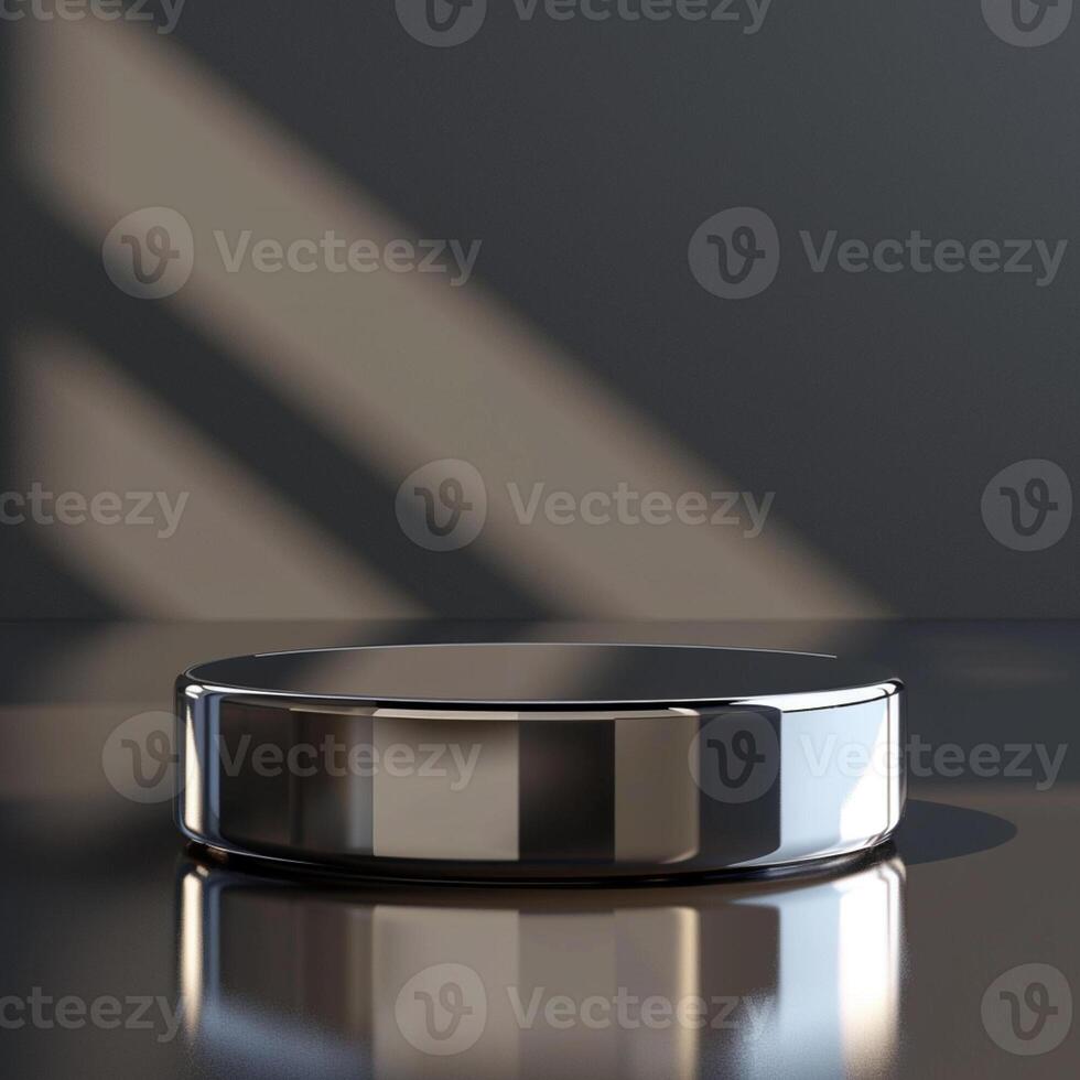 A round metal object on a table photo
