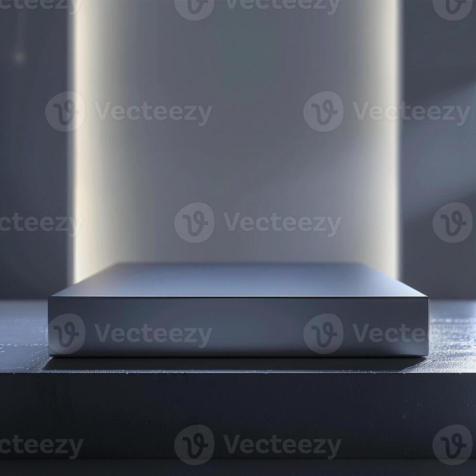 A box sitting on a table in front of a wall photo