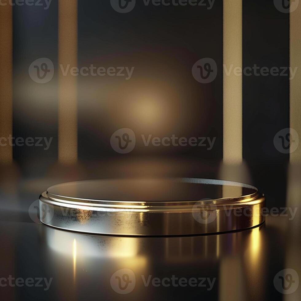 Beautiful Of 3d Realistic Of Empty podium mockup stage realistic for Product Showcase photo