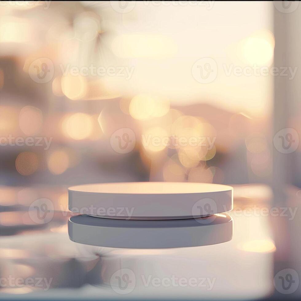 A white object sitting on a table in front of a window photo
