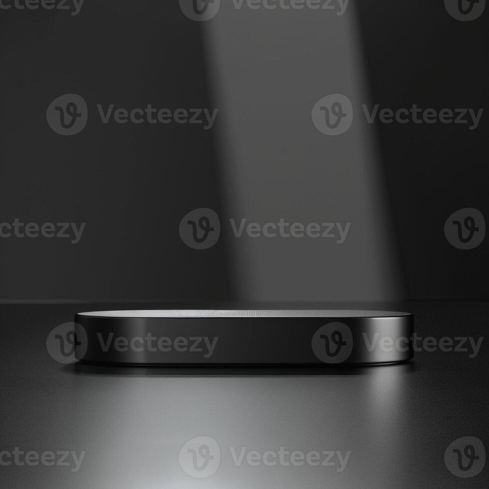 A black box with a light shining on it photo