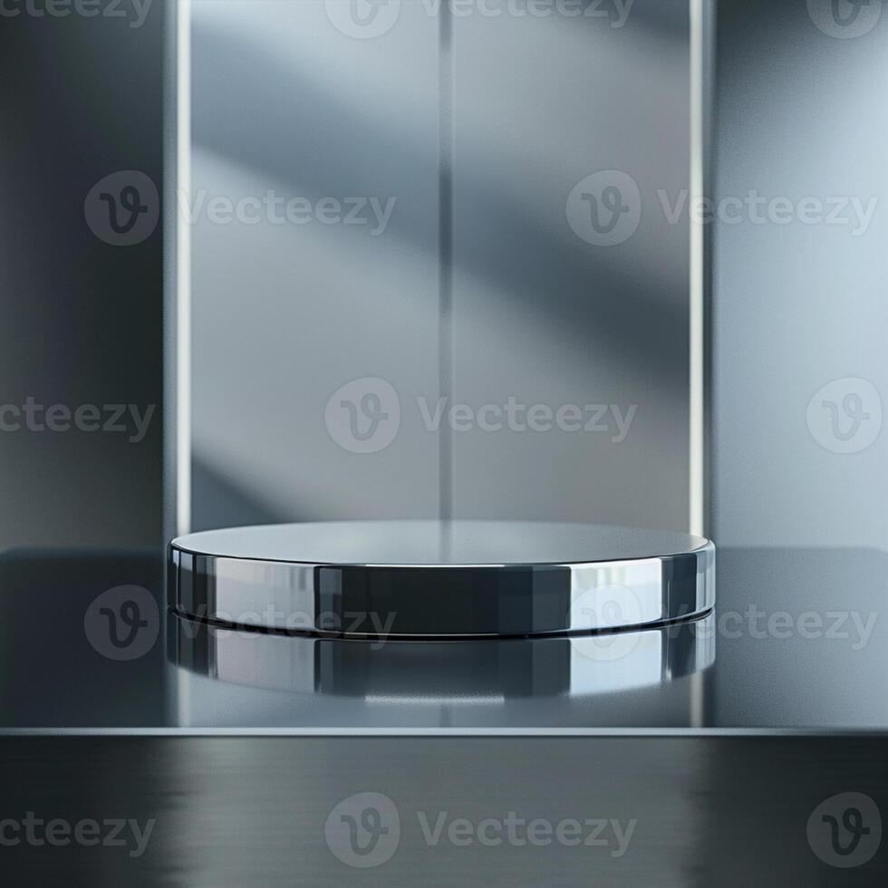 A black and white photo of a metal table