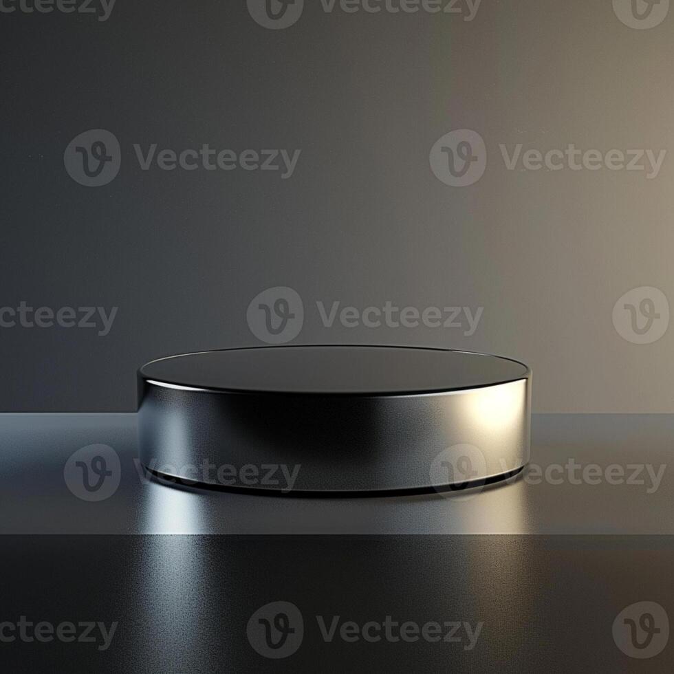 A round metal object on a table photo