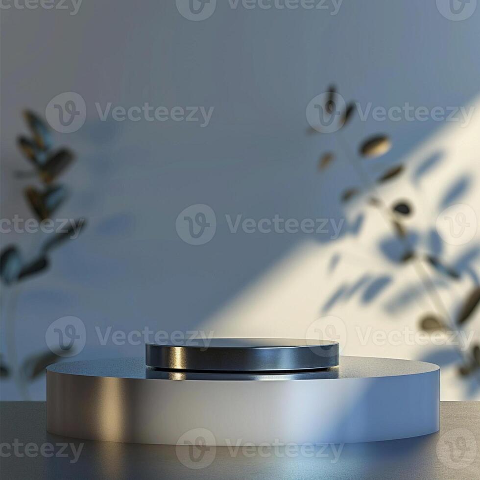 A metal object on a table with a plant in the background photo